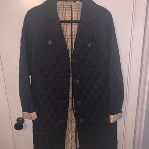 LL Bean long quilted riding jacket